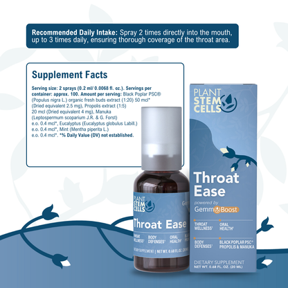 Throat Ease Spray with Black Poplar PSC GemmoBoost (20mL)